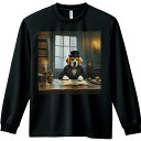 本 ビーグル キャンドル 帽子 階級章 書斎 長袖Tシャツ 人間用 メンズ 秋春夏 プリント レジャー アウトドア カジュアル かわいい
