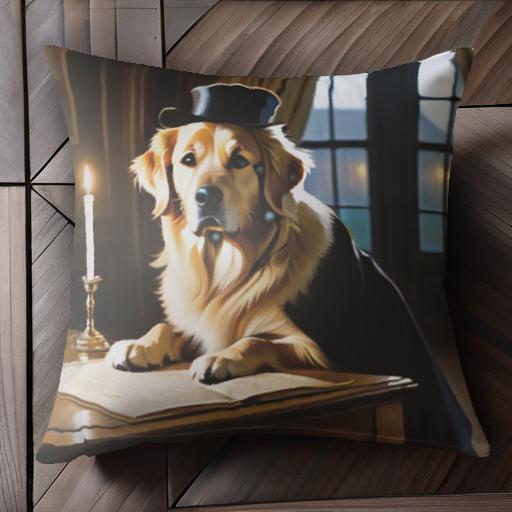 ロウソク ゴールデンレトリーバー シルクハット 本 部屋 窓 クッションカバー 45×45cm アニマル柄 おしゃれ 可愛い クッション本体付き 正方形 ロウソク ゴールデンレトリーバー シルクハット 本 部屋 窓 クッションカバー 45×45cm アニマル柄 おしゃれ 可愛い クッション本体付き 正方形