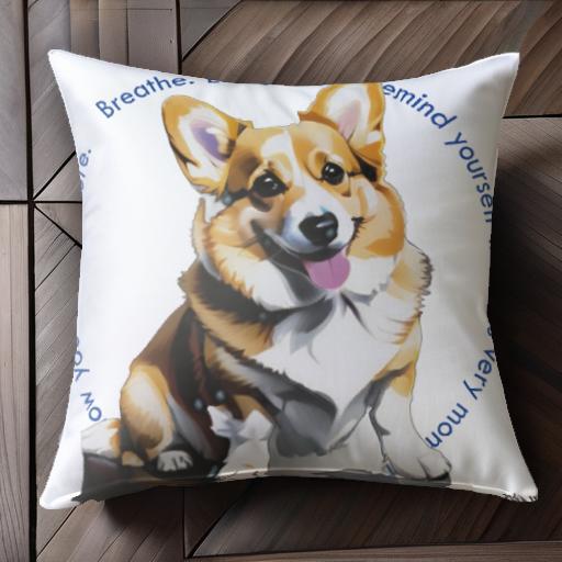 かわいい ウェルシュコーギー 愛犬 癒し 元気 クッションカバー 45×45cm アニマル柄 おしゃれ 可愛い クッション本体付き 正方形