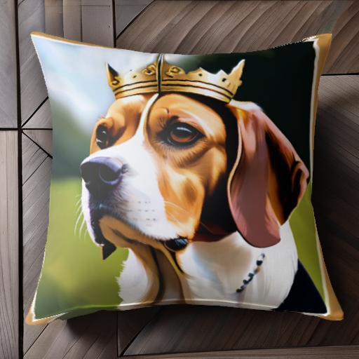 王冠 ビーグル 王 犬 クラウン 草原 クッションカバー 45×45cm アニマル柄 おしゃれ 可愛い クッション本体付き 正方形 王冠 ビーグル 王 犬 クラウン 草原 クッションカバー 45×45cm アニマル柄 おしゃれ 可愛い クッション本体付き 正方形