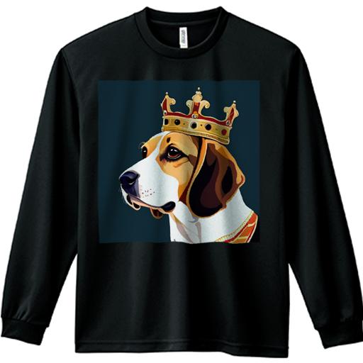 王冠 ビーグル おしゃれ 長袖Tシャツ 人間用 メンズ 秋春夏 プリント レジャー アウトドア カジュアル かわいい