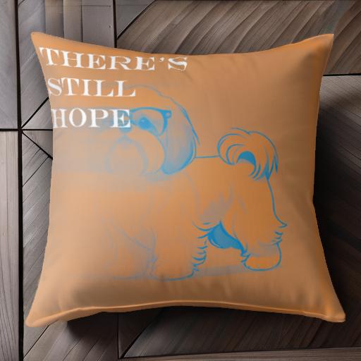 希望 シーズー かわいい 動物 イラスト 犬 クッションカバー 45×45cm アニマル柄 おしゃれ 可愛い クッション本体付き 正方形