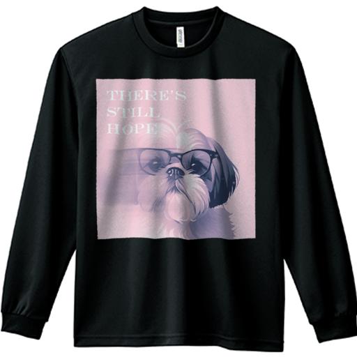 メガネ シーズー ピンク メッセージ 長袖Tシャツ 人間用 メンズ 秋春夏 プリント レジャー アウ