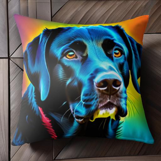 虹色 ラブラドールレトリバー アート 犬 カラフル クッションカバー 45×45cm アニマル柄 おしゃれ 可愛い クッション本体付き 正方形 虹色 ラブラドールレトリバー アート 犬 カラフル クッションカバー 45×45cm アニマル柄 おしゃれ 可愛い クッション本体付き 正方形