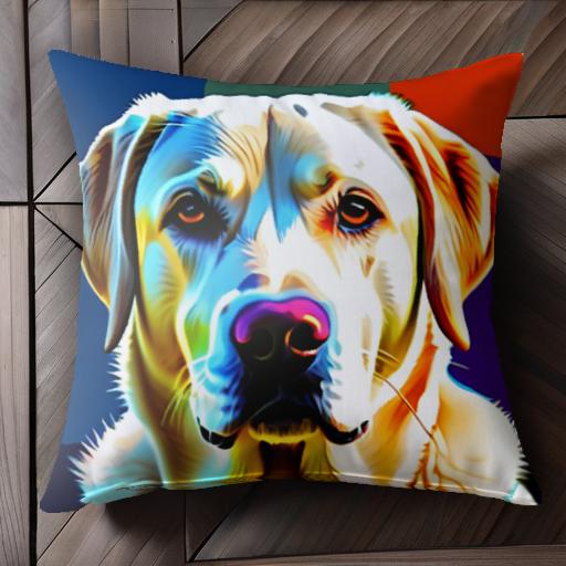 アート ラブラドールレトリバー カラフル ポップアート クッションカバー 45×45cm アニマル柄 おしゃれ 可愛い クッション本体付き 正方形