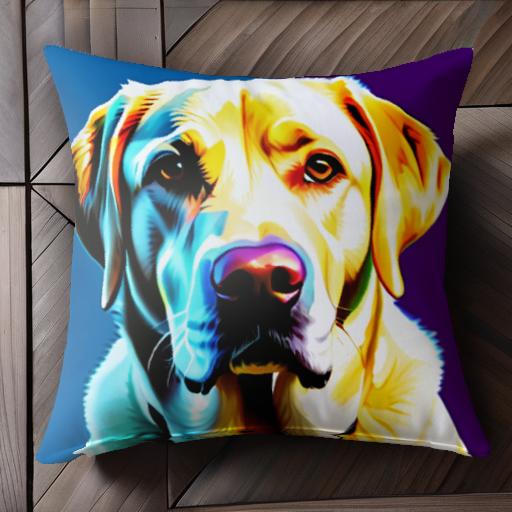 カラフル ラブラドールレトリーバー 犬 アート ペット ポップアート クッションカバー 45×45cm アニマル柄 おしゃれ 可愛い クッション本体付き 正方形