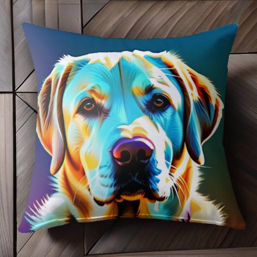 カラフル ラブラドールレトリバー アート 犬 動物 ハッピードッグ クッションカバー 45×45cm アニマル..