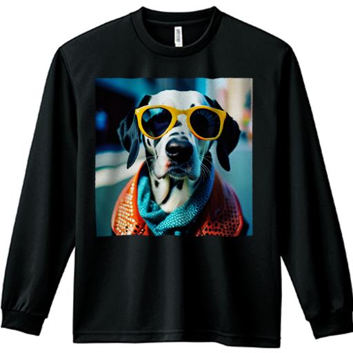 サングラス ダルメシアン スカーフ ジャケット 長袖Tシャツ 人間用 メンズ 秋春夏 プリント レジャー ..