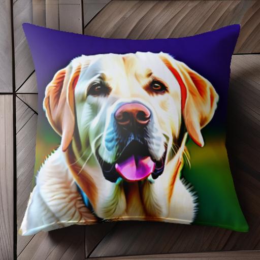 笑顔 ラブラドールレトリバー 明るい背景 犬 クッションカバー 45×45cm アニマル柄 おしゃれ 可愛い クッション本体付き 正方形
