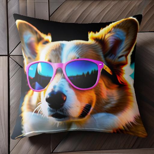 サングラス コーギー 犬 ファッション クール スタイリッシュ クッションカバー 45×45cm アニマル柄 おしゃれ 可愛い クッション本体付き 正方形 サングラス コーギー 犬 ファッション クール スタイリッシュ クッションカバー 45×45cm アニマル柄 おしゃれ 可愛い クッション本体付き 正方形