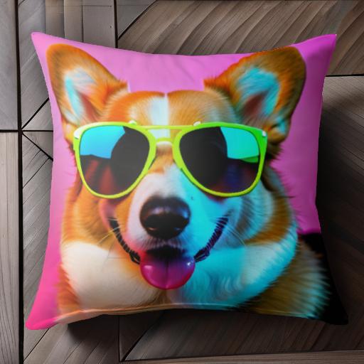 サングラス コーギー カラフル ピンクの背景 面白い犬 クッションカバー 45×45cm アニマル柄 おしゃれ 可愛い クッション本体付き 正方形 サングラス コーギー カラフル ピンクの背景 面白い犬 クッションカバー 45×45cm アニマル柄 おしゃれ 可愛い クッション本体付き 正方形