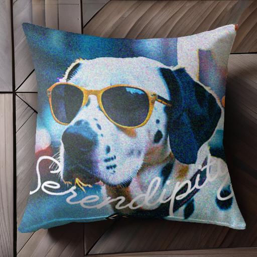サングラス ダルメシアン カジュアル おしゃれ ファッション クッションカバー 45×45cm アニマル柄 可..