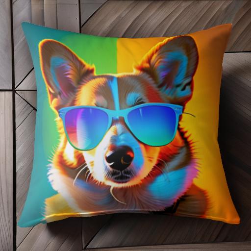 サングラス ウェルシュコーギーペンブローク カラフル フォトジェニック クール 楽しい クッションカバー 45×45cm アニマル柄 おしゃれ 可愛い クッション本体付き 正方形 サングラス ウェルシュコーギーペンブローク カラフル フォトジェニック クール 楽しい クッションカバー 45×45cm アニマル柄 おしゃれ 可愛い クッション本体付き 正方形