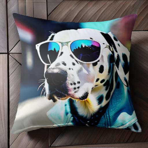 サングラス ダルメシアン スタイリッシュ 街 おしゃれ カジュアル クッションカバー 45×45cm アニマル..