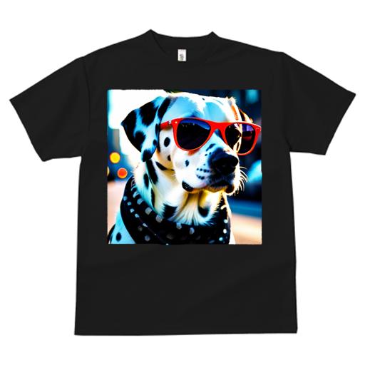 楽天フロントップ楽天市場店Tシャツ メンズ キッズ 犬ファン 半袖 春夏 プリント カジュアル かわいい 人間用 フィットネス マッチョ サングラス ダルメシアン 街 カッコいい 犬のアクセサリー 点灯