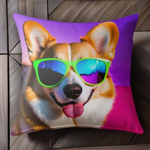 サングラス ウェルシュコーギーペンブローク ピンクの背景 カラフル 夕陽 クール クッションカバー 45×45cm アニマル柄 おしゃれ 可愛い クッション本体付き 正方形 サングラス ウェルシュコーギーペンブローク ピンクの背景 カラフル 夕陽 クール クッションカバー 45×45cm アニマル柄 おしゃれ 可愛い クッション本体付き 正方形