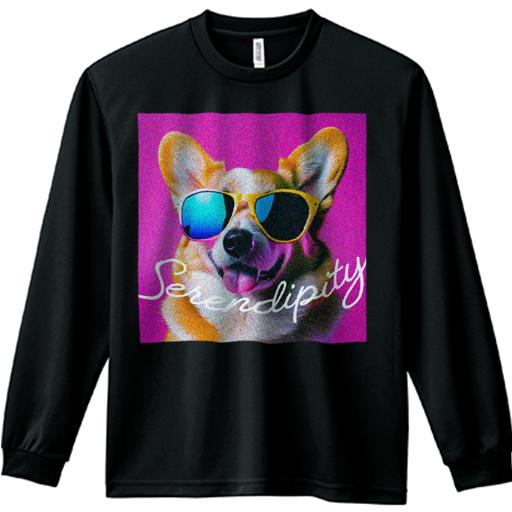長袖Tシャツ 人間用 メンズ 秋春夏 プリント レジャー アウトドア カジュアル かわいい サングラス コーギー ピンクの背景 やんちゃ 楽しい 長袖Tシャツ 人間用 メンズ 秋春夏 プリント レジャー アウトドア カジュアル かわいい サングラス コーギー ピンクの背景 やんちゃ 楽しい