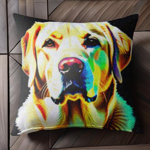 カラフル ラブラドールレトリバー アート 犬 クッションカバー 45×45cm アニマル柄 おしゃれ 可愛い ク..