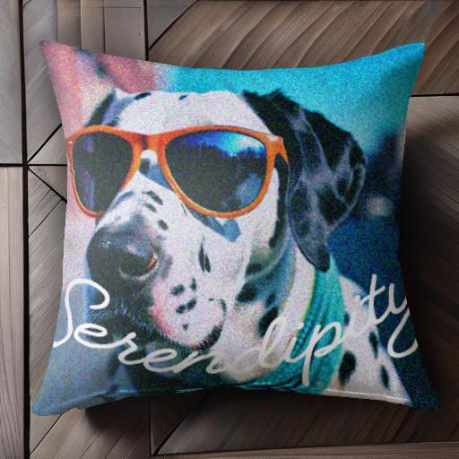 サングラス ダルメシアン 幸運 楽しい 犬 カジュアル クッションカバー 45×45cm アニマル柄 おしゃれ 可愛い クッション本体付き 正方形
