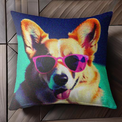 サングラス コーギー おしゃれ カラフル 犬 クッションカバー 45×45cm アニマル柄 可愛い クッション本..