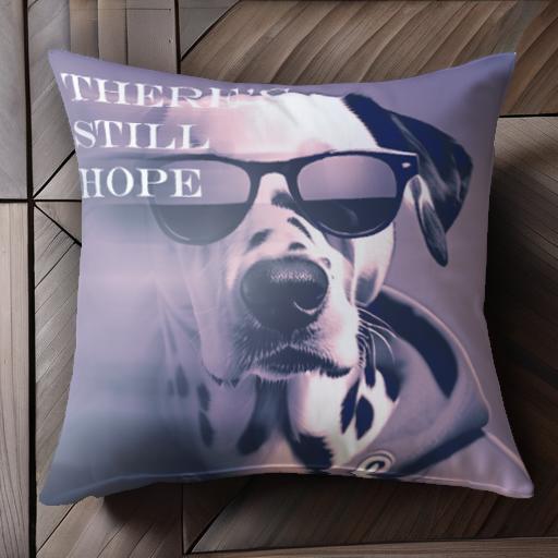 サングラス ダルメシアン フーディー テキスト 希望 クッションカバー 45×45cm アニマル柄 おしゃれ 可愛い クッション本体付き 正方形