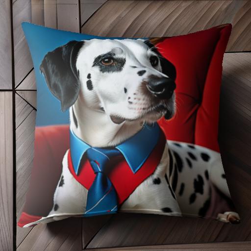 赤いソファ ダルメシアン ネクタイ クッションカバー 45×45cm アニマル柄 おしゃれ 可愛い クッション..