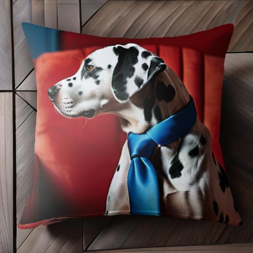 ネクタイ ダルメシアン ソファ 赤 青 ポートレート クッションカバー 45×45cm アニマル柄 おしゃれ 可..