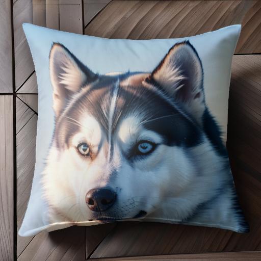 青い目 シベリアンハスキー 白い毛 茶色の毛 クッションカバー 45×45cm アニマル柄 おしゃれ 可愛い クッション本体付き 正方形 犬ファン 青い目 シベリアンハスキー 白い毛 茶色の毛 クッションカバー 45×45cm アニマル柄 おしゃれ 可愛い クッション本体付き 正方形 犬ファン