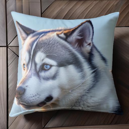 青い目 シベリアンハスキー 犬 優雅 ふわふわした毛並み クッションカバー 45×45cm アニマル柄 おしゃれ 可愛い クッション本体付き 正方形 犬ファン 青い目 シベリアンハスキー 犬 優雅 ふわふわした毛並み クッションカバー 45×45cm アニマル柄 おしゃれ 可愛い クッション本体付き 正方形 犬ファン