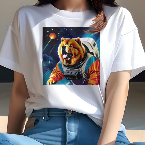 Tシャツ レディース 犬ファン 半袖 春夏 犬柄 プリント カジュアル かわいい 人間用 フィットネス ダンス 宇宙服 チャウチャウ 宇宙 星 惑星 夜空 Tシャツ レディース 犬ファン 半袖 春夏 犬柄 プリント カジュアル かわいい 人間用 フィットネス ダンス 宇宙服 チャウチャウ 宇宙 星 惑星 夜空