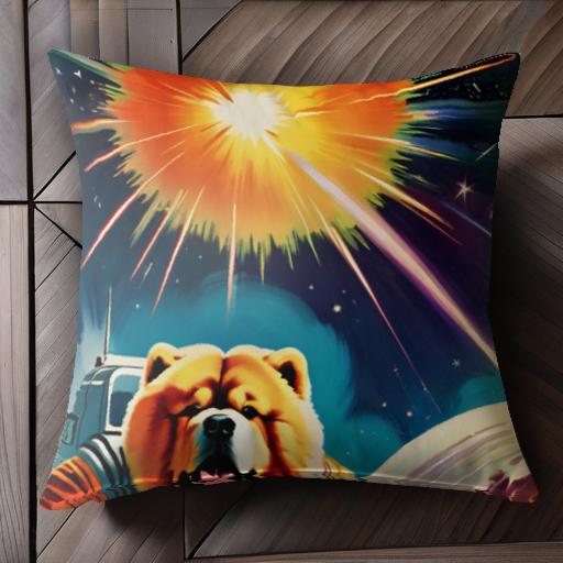 宇宙 チャウチャウ 爆発 星 クッションカバー 45×45cm アニマル柄 おしゃれ 可愛い クッション本体付き..