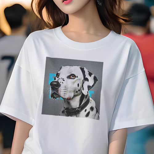 Tシャツ レディース 犬ファン 半袖 春夏 犬柄 プリント カジュアル かわいい 人間用 フィットネス ダンス 注意深い目 ダルメシアン 首輪 水玉模様の毛皮 Tシャツ レディース 犬ファン 半袖 春夏 犬柄 プリント カジュアル かわいい 人間用 フィットネス ダンス 注意深い目 ダルメシアン 首輪 水玉模様の毛皮