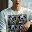 長袖Tシャツ 人間用 メンズ 秋春夏 プリント レジャー アウトドア カジュアル かわいい 犬ファン 希望 ダルメシアン 犬 ポップアート
