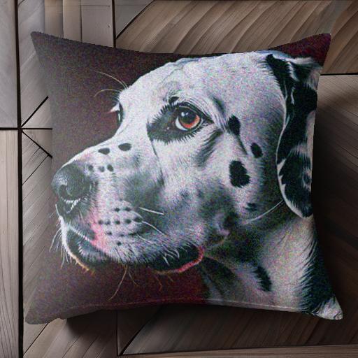 赤い背景 ダルメシアン 横顔 犬 斑点模様 クッションカバー 45×45cm アニマル柄 おしゃれ 可愛い クッ..