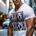 Tシャツ メンズ キッズ 犬ファン 半袖 春夏 犬柄 プリント カジュアル かわいい 人間用 フィットネス ダンス ダルメシアン