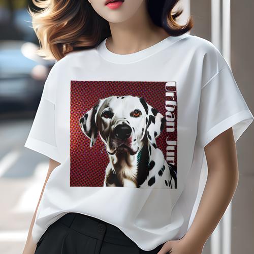 Tシャツ レディース 犬ファン 半袖 春夏 犬柄 プリント カジュアル かわいい 人間用 フィットネス ダンス 赤 ダルメシアン ドット柄 アーバン クール ポップアート Tシャツ レディース 犬ファン 半袖 春夏 犬柄 プリント カジュアル かわいい 人間用 フィットネス ダンス 赤 ダルメシアン ドット柄 アーバン クール ポップアート