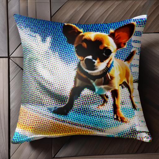 ポップアート チワワ カラフル ドット アート グラフィック クッションカバー 45×45cm アニマル柄 おし..