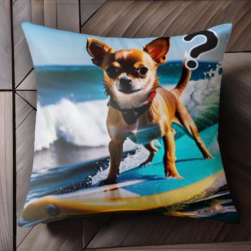 サーフボード チワワ 海 波 クッションカバー 45×45cm アニマル柄 おしゃれ 可愛い クッション本体付き 正方形 犬ファン サーフボード チワワ 海 波 クッションカバー 45×45cm アニマル柄 おしゃれ 可愛い クッション本体付き 正方形 犬ファン