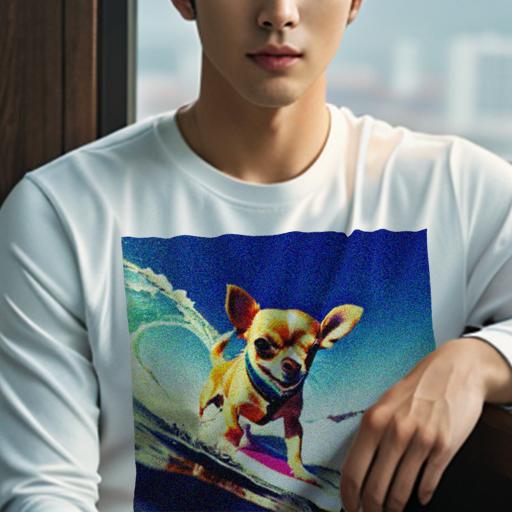長袖Tシャツ 人間用 メンズ 秋春夏 プリント レジャー アウトドア カジュアル かわいい 犬ファン サーフボード チワワ 波 海 長袖Tシャツ 人間用 メンズ 秋春夏 プリント レジャー アウトドア カジュアル かわいい 犬ファン サーフボード チワワ 波 海