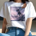 Tシャツ レディース 犬ファン 半袖 春夏 犬柄 プリント カジュアル かわいい 人間用 フィットネス ダンス サーフィン チワワ 海 希望 波 青い空(4)