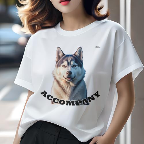 Tシャツ レディース 犬ファン 半袖 春夏 犬柄 プリント カジュアル かわいい 人間用 フィットネス ダン..