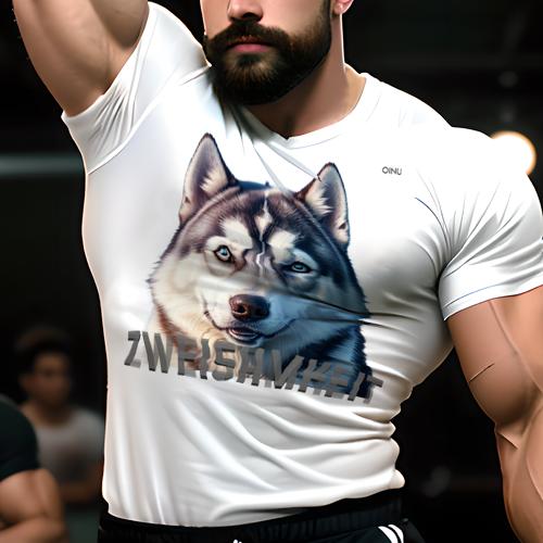 Tシャツ メンズ キッズ 犬ファン 半袖 春夏 犬柄 プリント カジュアル かわいい 人間用 フィットネス ..