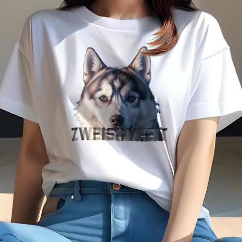 Tシャツ レディース 犬ファン 半袖 春夏 犬柄 プリント カジュアル かわいい 人間用 フィットネス ダンス ハスキー Tシャツ レディース 犬ファン 半袖 春夏 犬柄 プリント カジュアル かわいい 人間用 フィットネス ダンス ハスキー