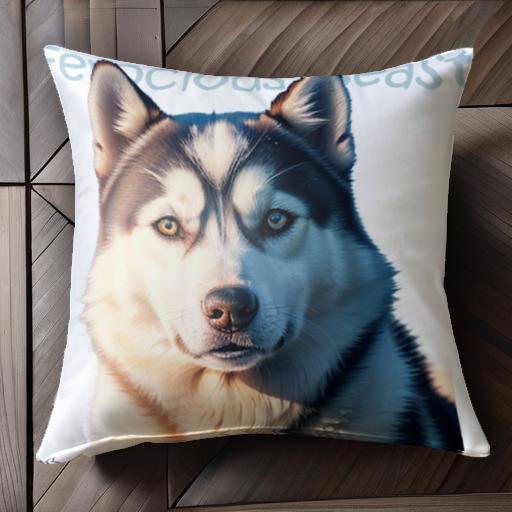 氷 シベリアンハスキー 雪 可愛い かっこいい フレンドリー クッションカバー 45×45cm アニマル柄 おし..