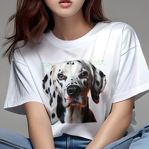 Tシャツ レディース 犬ファン 半袖 春夏 犬柄 プリント カジュアル かわいい 人間用 フィットネス ダン..