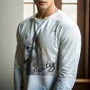 長袖Tシャツ 人間用 メンズ 秋春夏 プリント レジャー アウトドア カジュアル かわいい 犬ファン セレンディピティ シベリアンハスキー 犬 青い目 白毛 アート