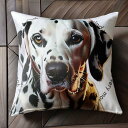 斑点 ダルメシアン 黒と白 おしゃれ かわいい 犬好き クッションカバー 45×45cm アニマル柄 可愛い クッション本体付き 正方形 犬ファン