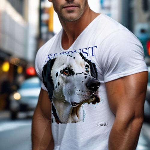 Tシャツ メンズ キッズ 犬ファン 半袖 春夏 犬柄 プリント カジュアル かわいい 人間用 フィットネス ダンス 青い ダルメシアン 柄 コーラ