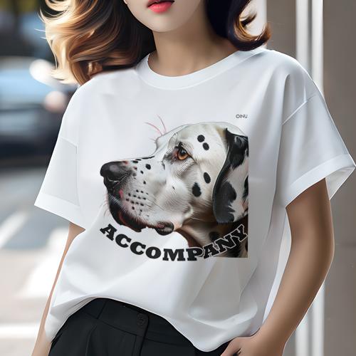 Tシャツ レディース 犬ファン 半袖 春夏 犬柄 プリント カジュアル かわいい 人間用 フィットネス ダンス ダルメシアン Tシャツ レディース 犬ファン 半袖 春夏 犬柄 プリント カジュアル かわいい 人間用 フィットネス ダンス ダルメシアン