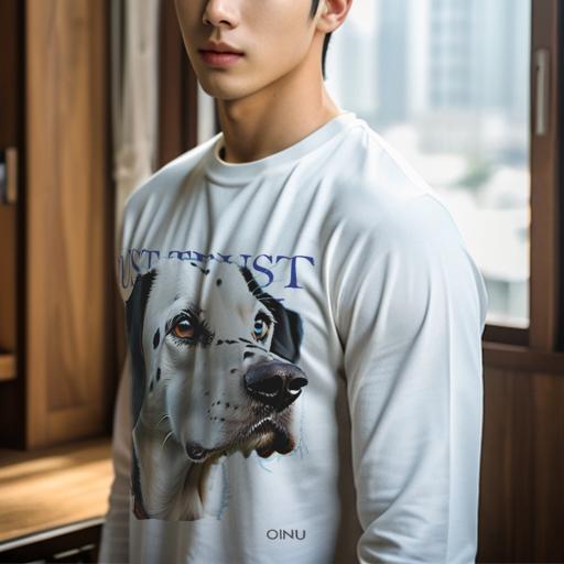 長袖Tシャツ 人間用 メンズ 秋春夏 プリント レジャー アウトドア カジュアル かわいい 犬ファン 青い ダルメシアン 柄 コーラ